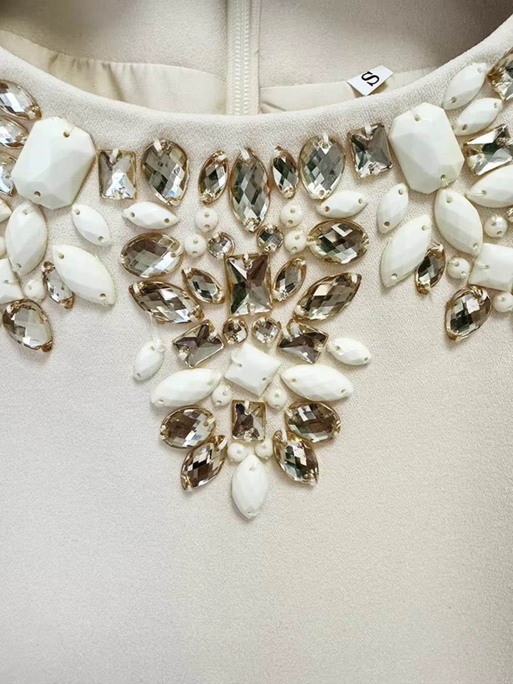 Temperament Diamond Bead Mini Dress - REBECATHELABEL