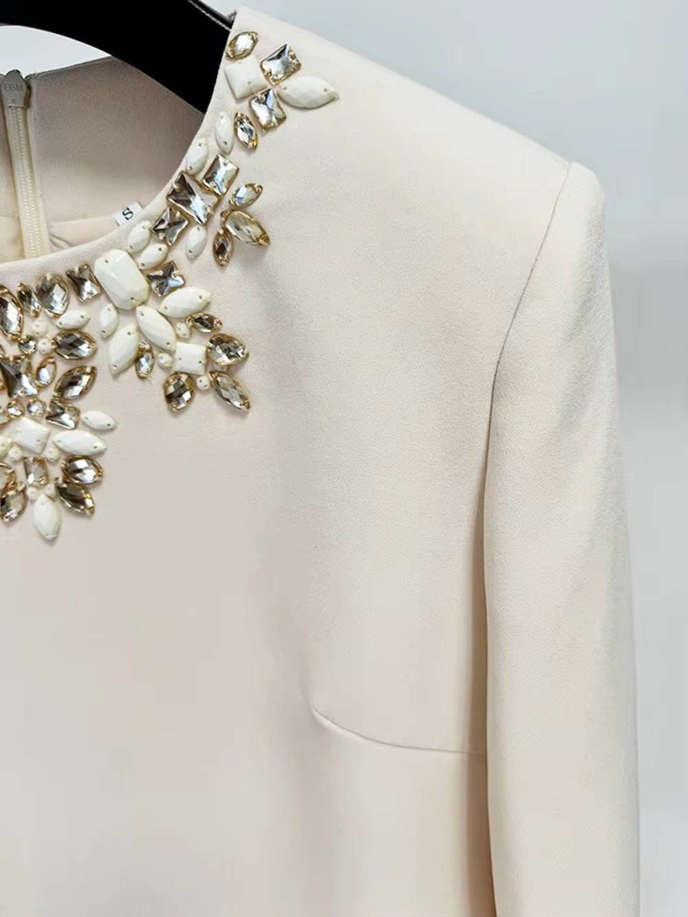 Temperament Diamond Bead Mini Dress - REBECATHELABEL