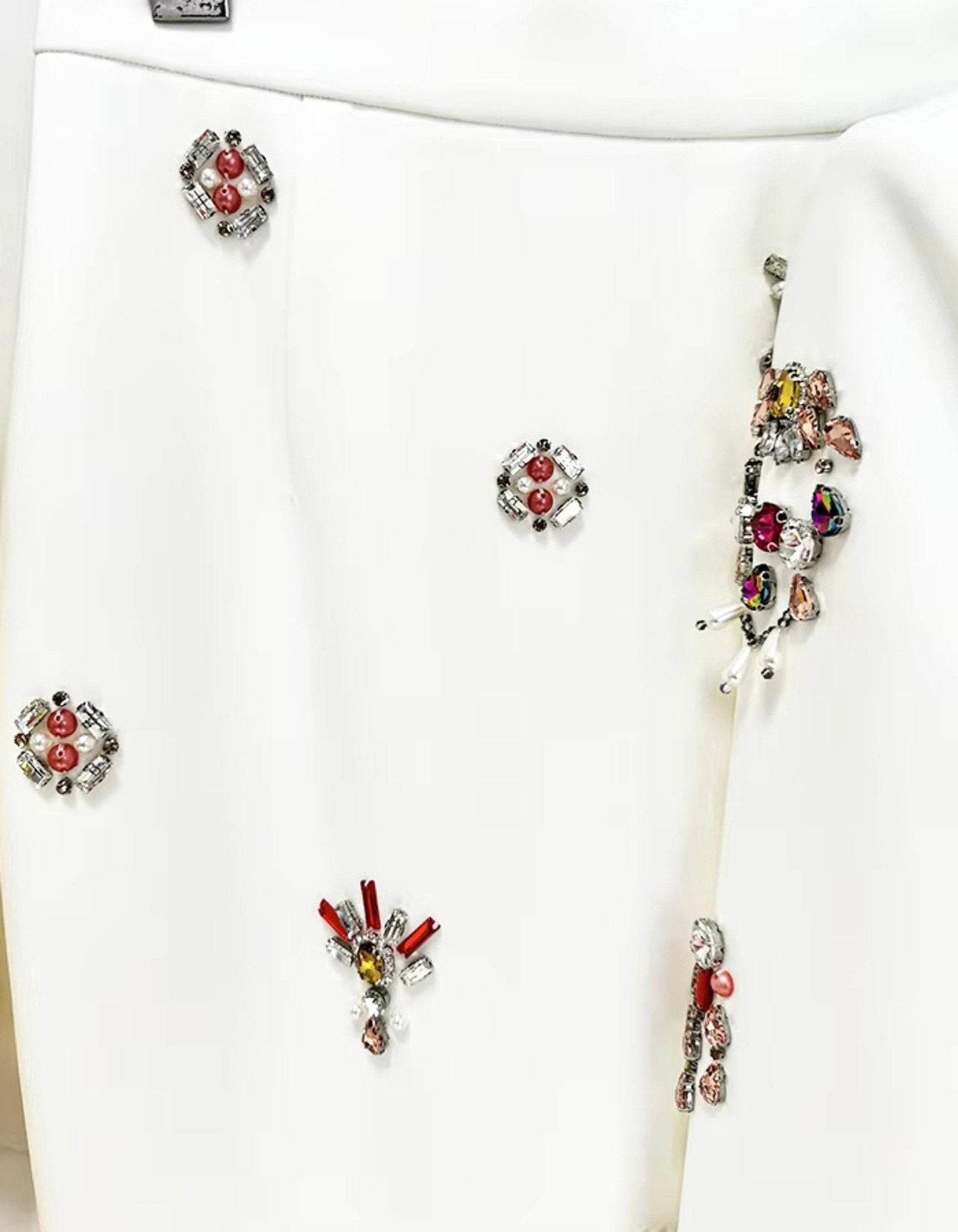 Temperament Diamonds Two Piece Set Round Neck Long Sleeve Short Top - REBECATHELABEL