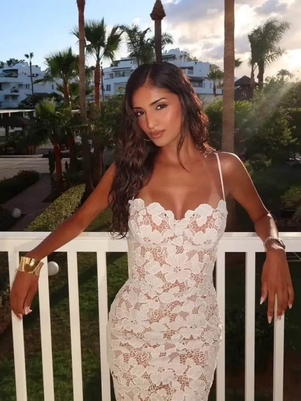 Tight Maxi Backless Flower Tight Hollow Robe dress - REBECATHELABEL