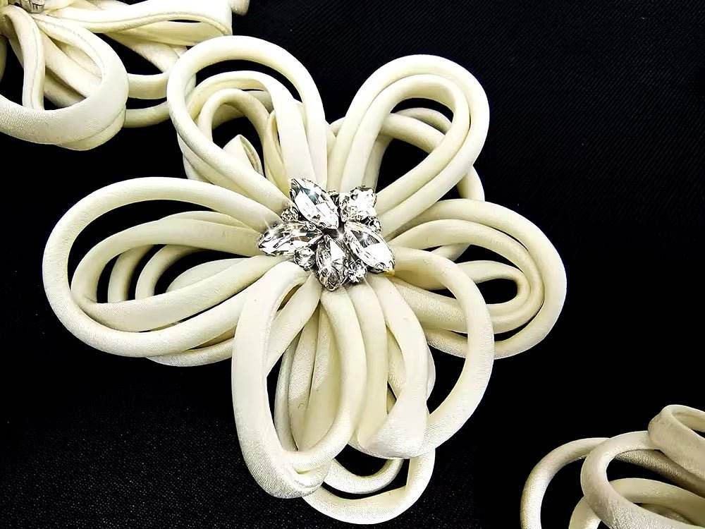 white Appliques Spaghetti Straps Short Ball Gown 3D Flower Stitching Puffy Cocktail Dress - REBECATHELABEL