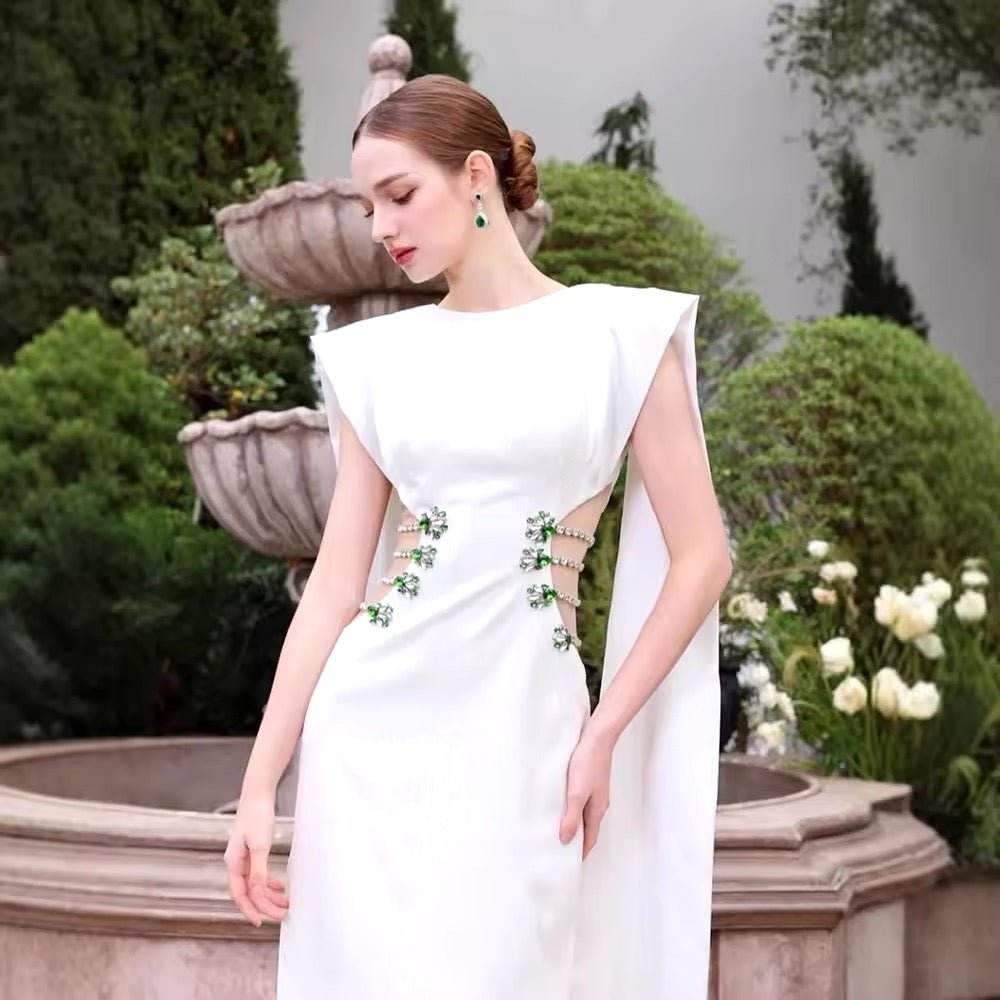 White Sexy Hollow Chain Sleeveless dress - REBECATHELABEL