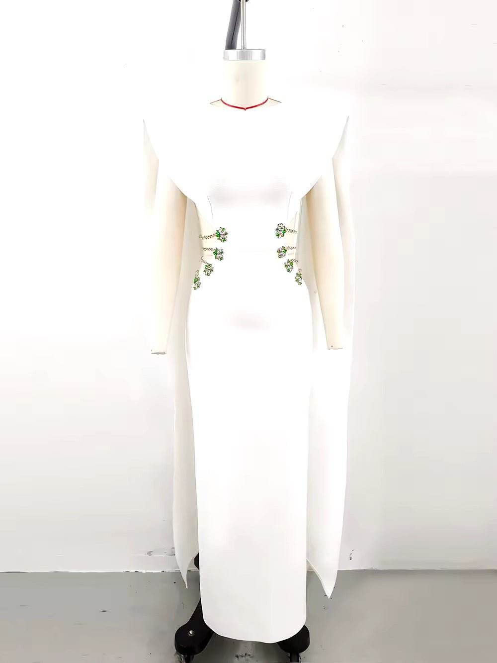 White Sexy Hollow Chain Sleeveless dress - REBECATHELABEL