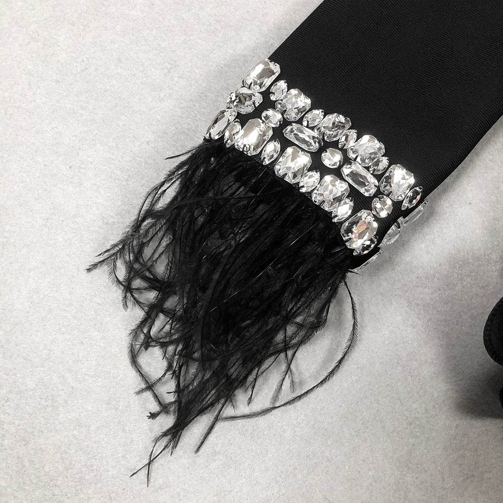 Yandy diamond feather dress - REBECATHELABEL