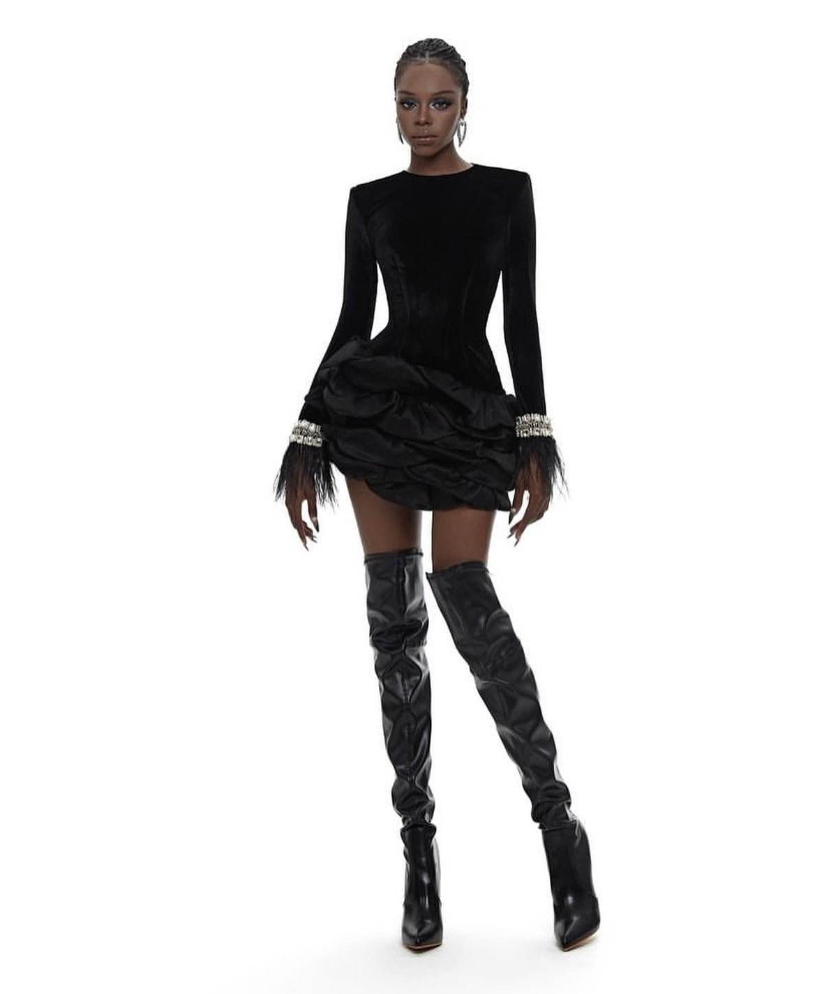 Yandy diamond feather dress - REBECATHELABEL