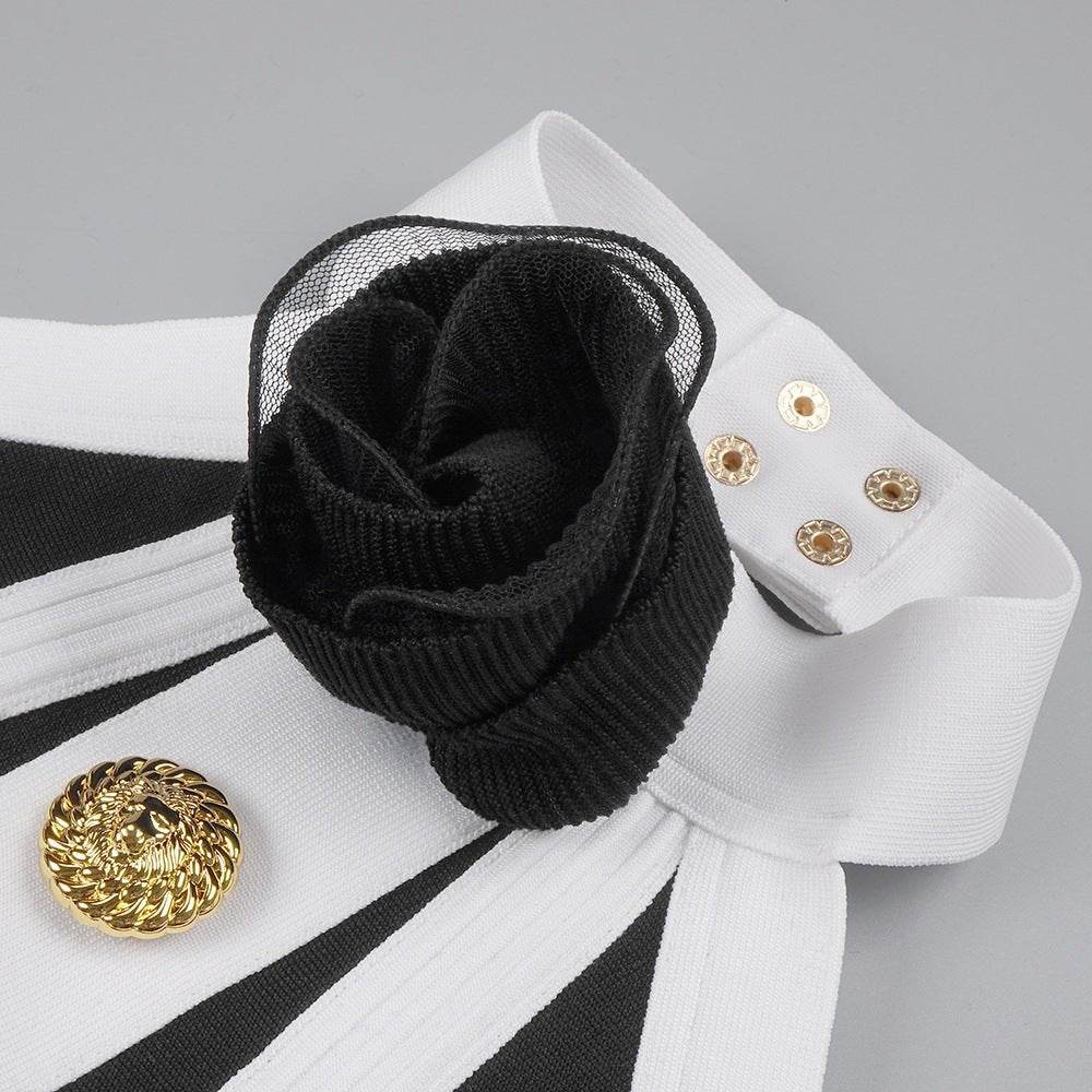 Yandy mini black and white dress - REBECATHELABEL