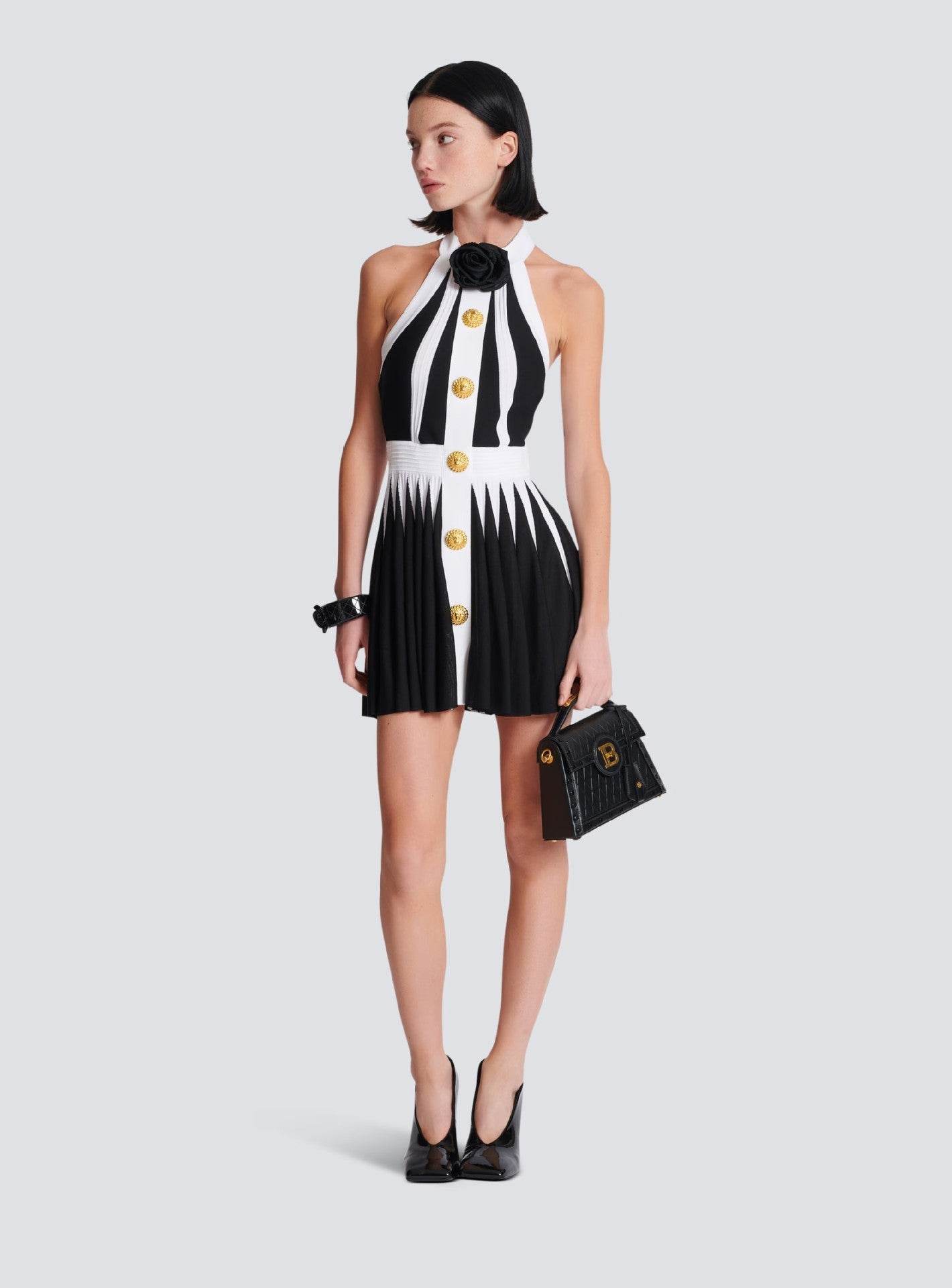 Yandy mini black and white dress - REBECATHELABEL