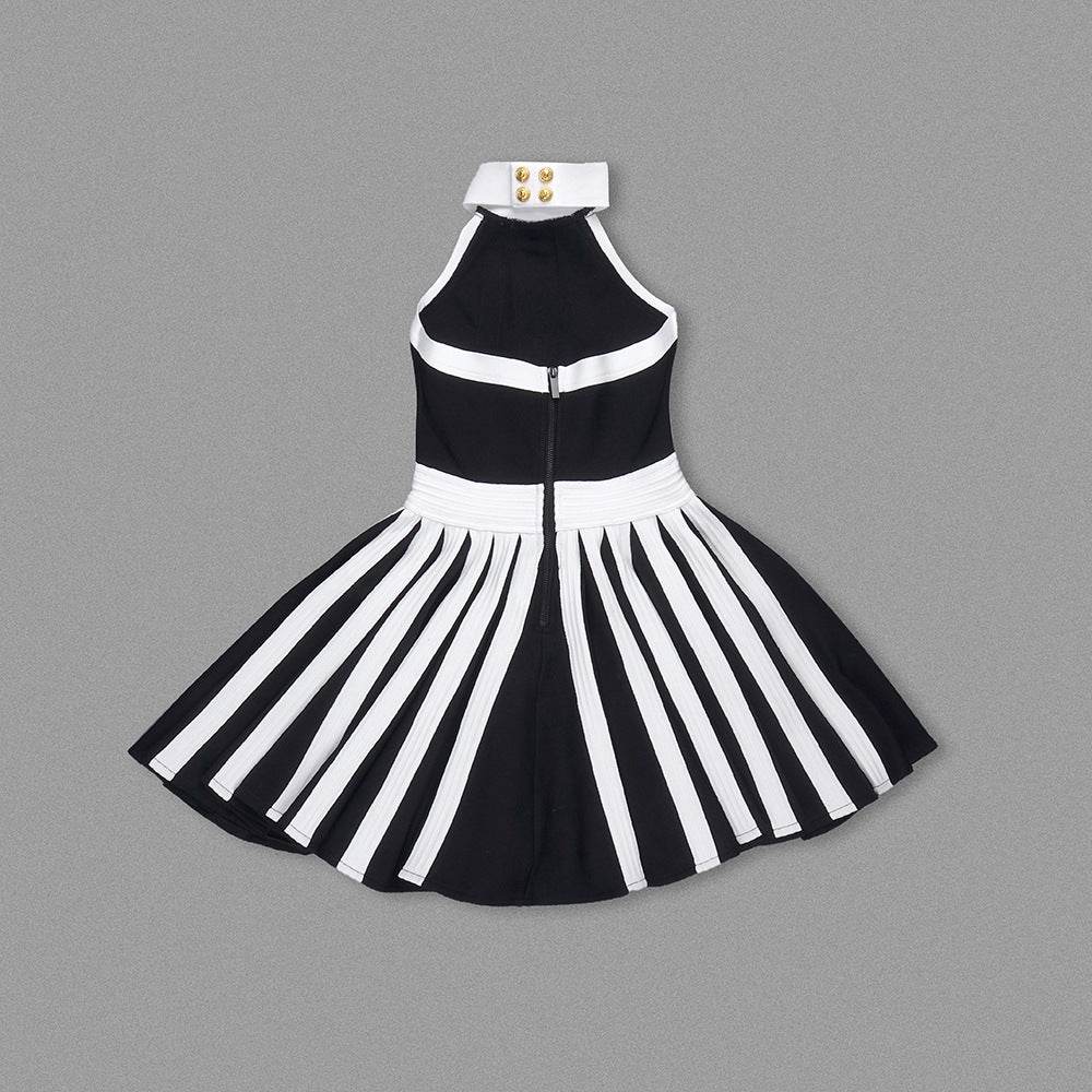 Yandy mini black and white dress - REBECATHELABEL