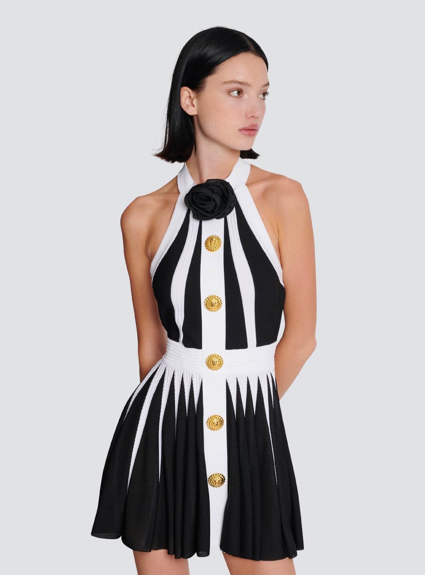 Yandy mini black and white dress - REBECATHELABEL